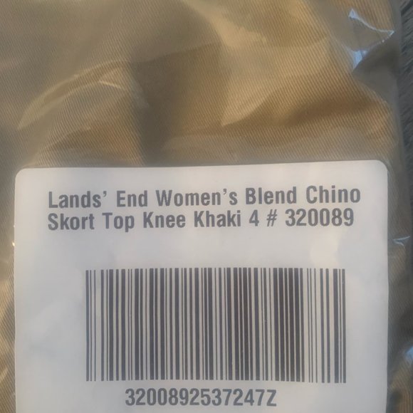 NWT LANDS' END WOMEN'S BLEND CHINO SKORT TOP OF KNEE KHAKI 4 - Picture 4 of 5